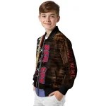 personalized boston red sox flag wood brown bomber jacket best selling