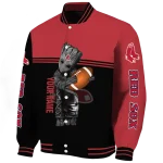 personalized boston red sox groot football red black varsity jacket best selling