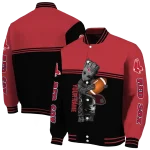personalized boston red sox groot football red black varsity jacket best selling