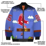 personalized boston red sox mario blocks blue black bomber jacket best selling