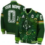 personalized boston red sox shamrock vortex green varsity jacket best selling