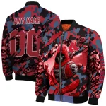 personalized boston red sox skull horde red bomber jacket best selling