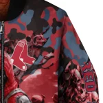 personalized boston red sox skull horde red bomber jacket best selling