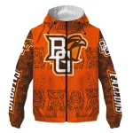 personalized bowling green falcons cat eyes orange windbreaker jacket best selling