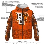 personalized bowling green falcons cat eyes orange windbreaker jacket best selling