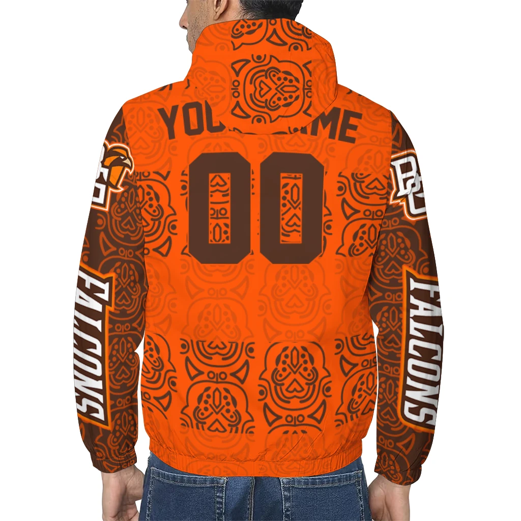 personalized bowling green falcons cat eyes orange windbreaker jacket trendy personalized bowling green falcons cat eyes orange windbreaker jacket trendy