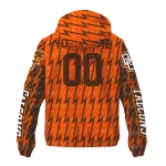 personalized bowling green falcons lightning strike grid orange windbreaker jacket best selling