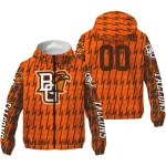 personalized bowling green falcons lightning strike grid orange windbreaker jacket best selling