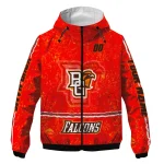 personalized bowling green falcons shards cluster orange windbreaker jacket best selling
