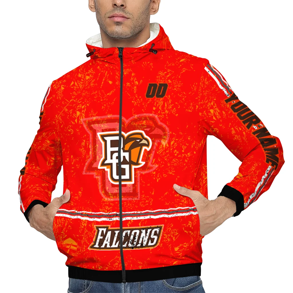 personalized bowling green falcons shards cluster orange windbreaker jacket top rated personalized bowling green falcons shards cluster orange windbreaker jacket top rated