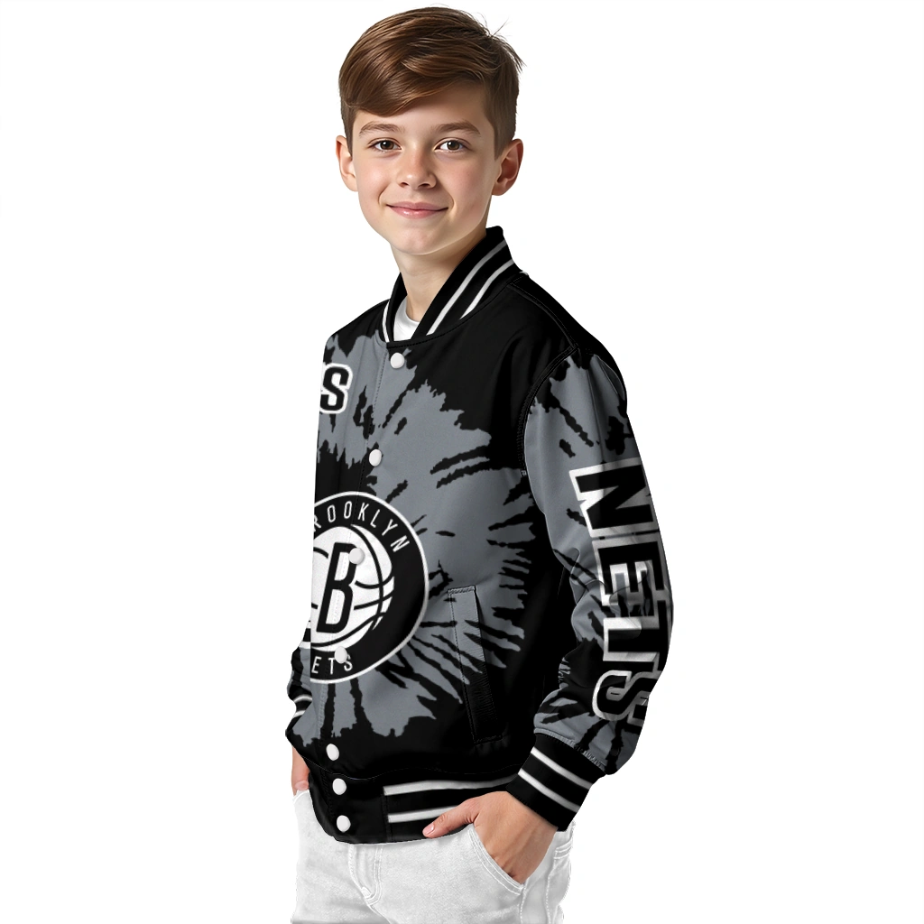 personalized brooklyn nets burst splatter black varsity jacket trendy personalized brooklyn nets burst splatter black varsity jacket trendy