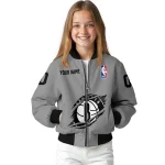 personalized brooklyn nets claw accent grey bomber jacket best selling
