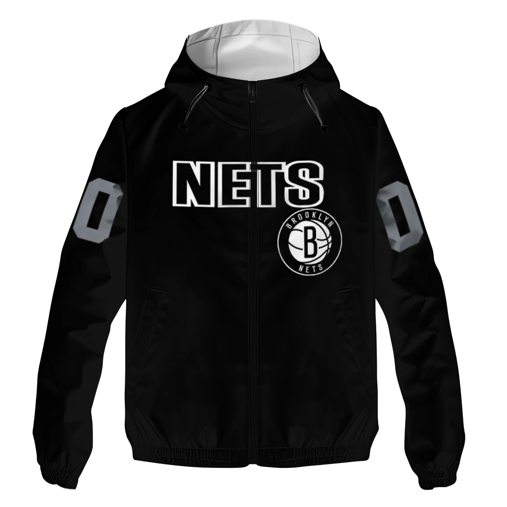 personalized brooklyn nets flame trim black windbreaker jacket best selling personalized brooklyn nets flame trim black windbreaker jacket best selling