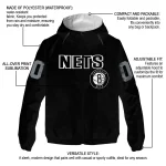 personalized brooklyn nets flame trim black windbreaker jacket best selling