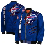 personalized buffalo bills american pride tears blue bomber jacket best selling