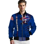personalized buffalo bills american pride tears blue bomber jacket best selling