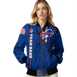 personalized buffalo bills american pride tears blue bomber jacket best selling