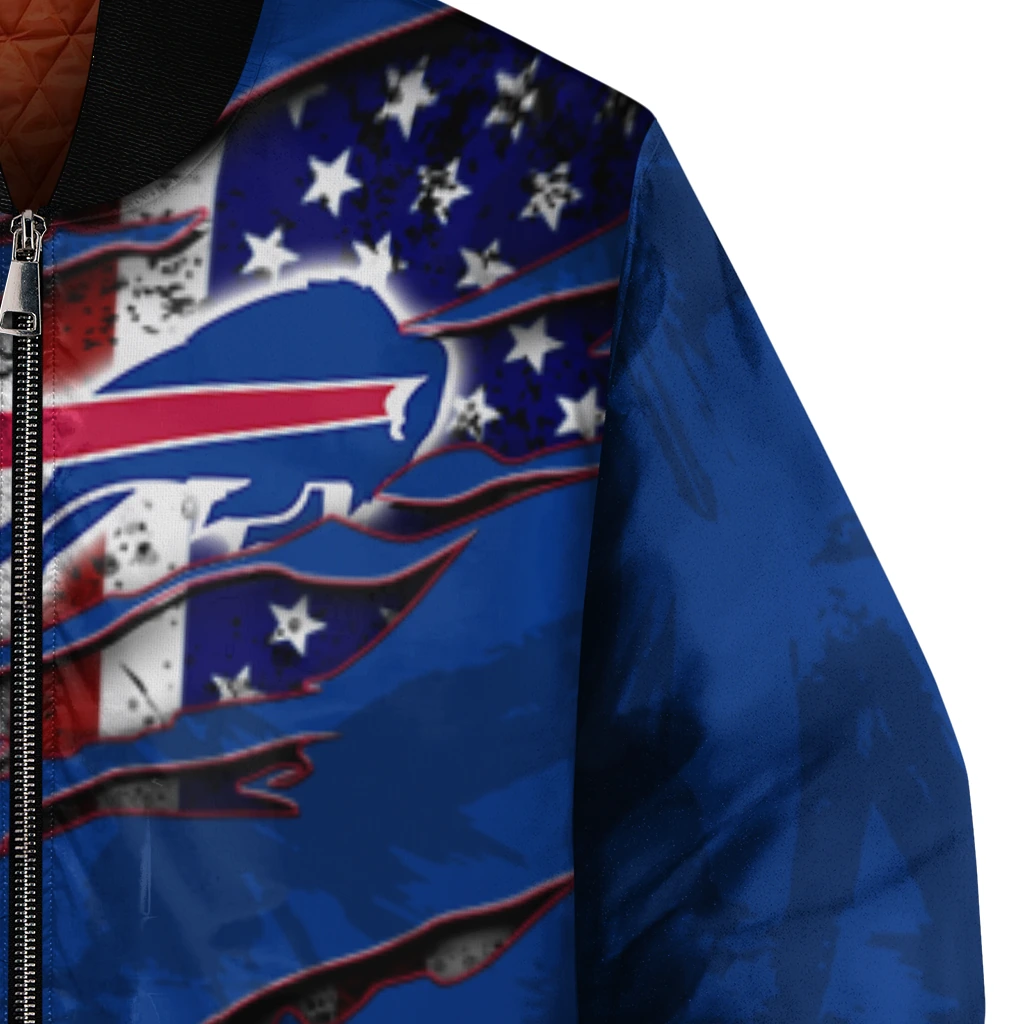 personalized buffalo bills american pride tears blue bomber jacket premium grade personalized buffalo bills american pride tears blue bomber jacket premium grade