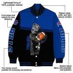 personalized buffalo bills groot football blue black varsity jacket best selling