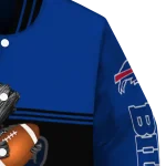 personalized buffalo bills groot football blue black varsity jacket best selling