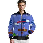 personalized buffalo bills mario blocks blue black bomber jacket best selling