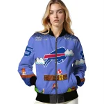 personalized buffalo bills mario blocks blue black bomber jacket best selling