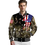 personalized buffalo bills patriot deer camouflage varsity jacket best selling