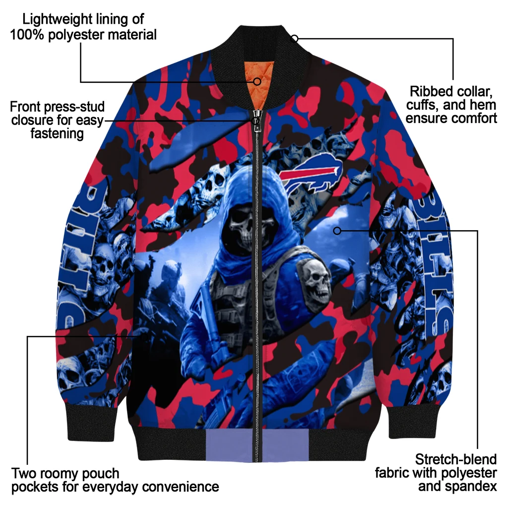 personalized buffalo bills skull horde blue bomber jacket new arrival personalized buffalo bills skull horde blue bomber jacket new arrival