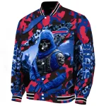 personalized buffalo bills skull horde blue varsity jacket best selling