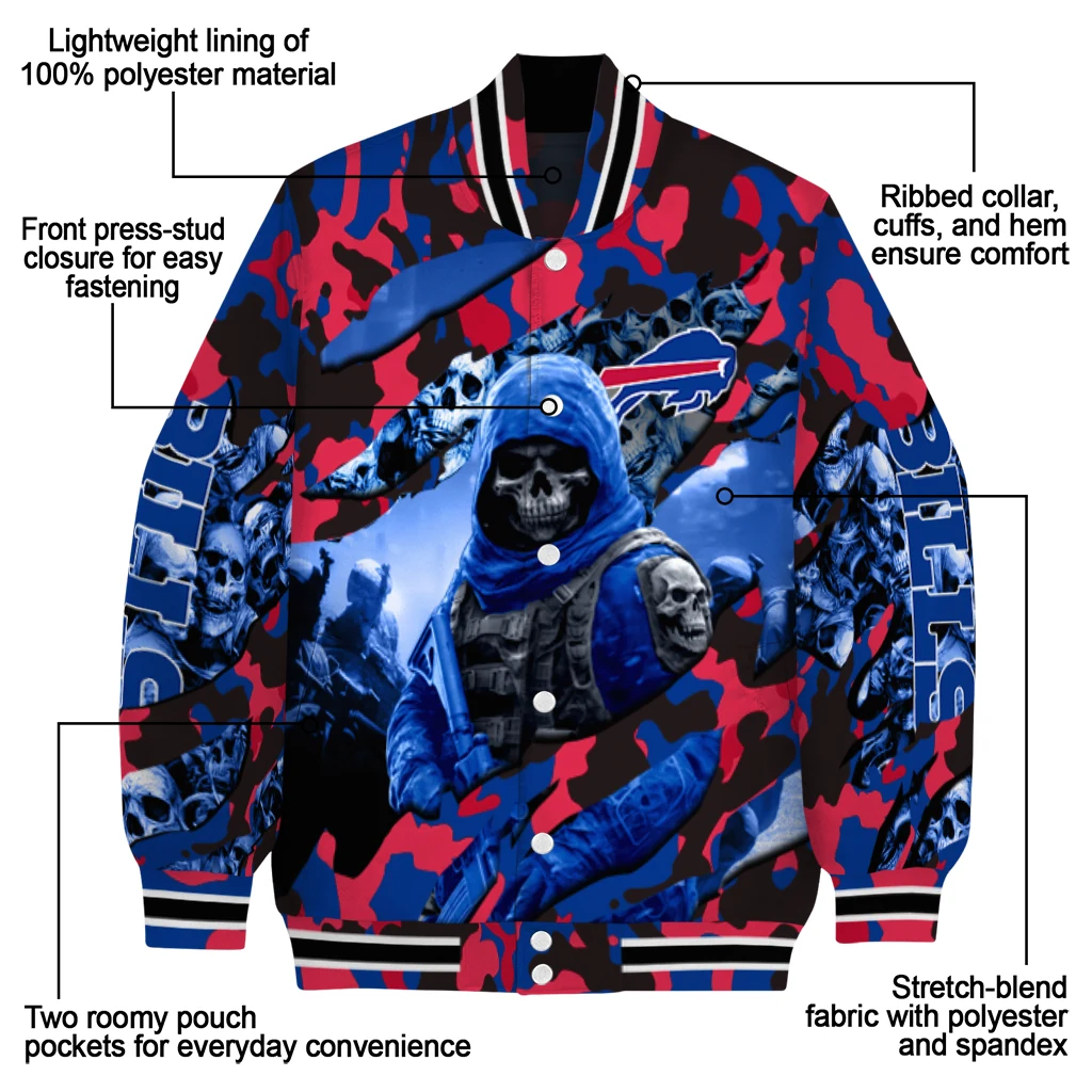 personalized buffalo bills skull horde blue varsity jacket new arrival personalized buffalo bills skull horde blue varsity jacket new arrival