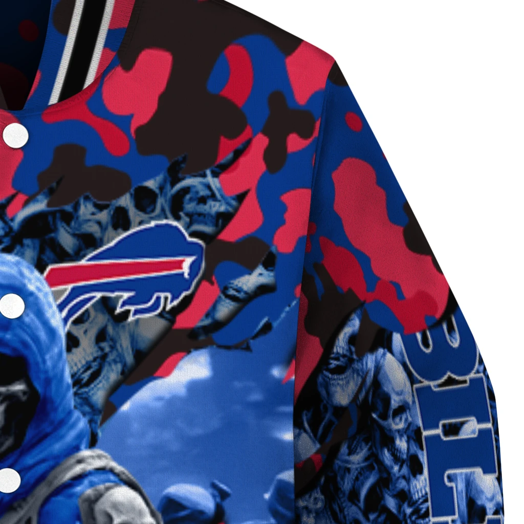 personalized buffalo bills skull horde blue varsity jacket premium grade personalized buffalo bills skull horde blue varsity jacket premium grade