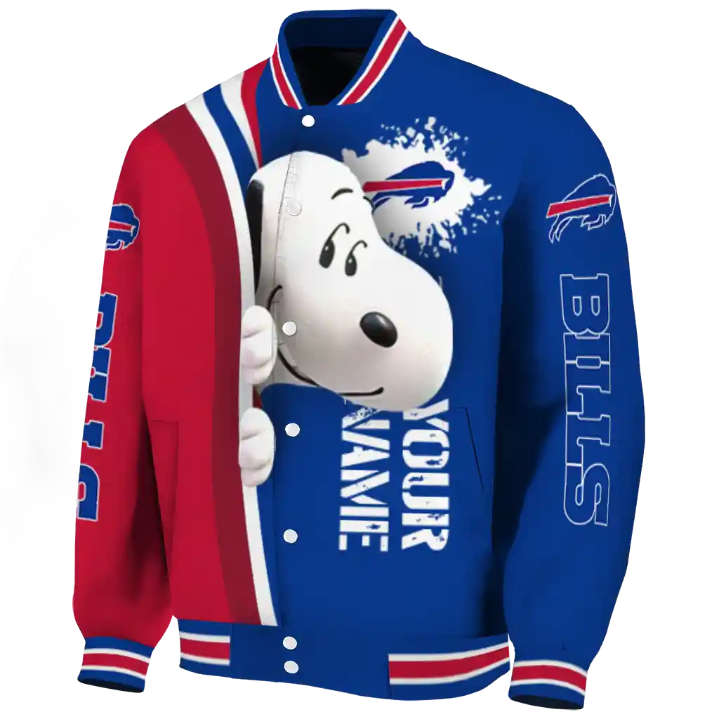 personalized buffalo bills snoopy head blue varsity jacket best selling personalized buffalo bills snoopy head blue varsity jacket best selling