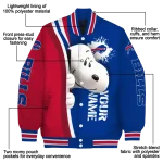personalized buffalo bills snoopy head blue varsity jacket best selling