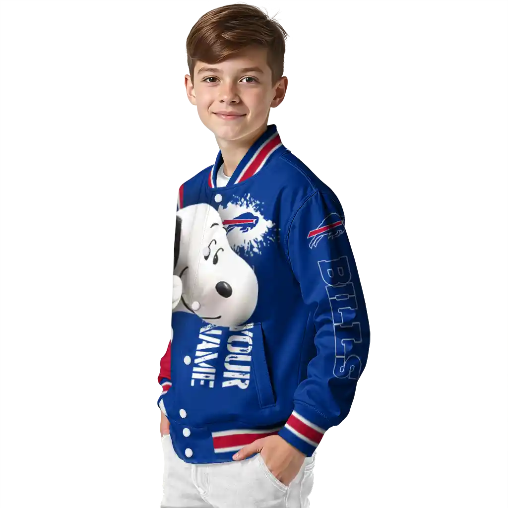 personalized buffalo bills snoopy head blue varsity jacket trendy personalized buffalo bills snoopy head blue varsity jacket trendy