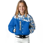 personalized buffalo bulls camouflage splash royal blue varsity jacket best selling