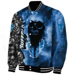 personalized buffalo bulls skull cluster royal blue varsity jacket best selling