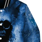 personalized buffalo bulls skull cluster royal blue varsity jacket best selling