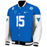 personalized buffalo bulls team patch royal blue varsity jacket best selling