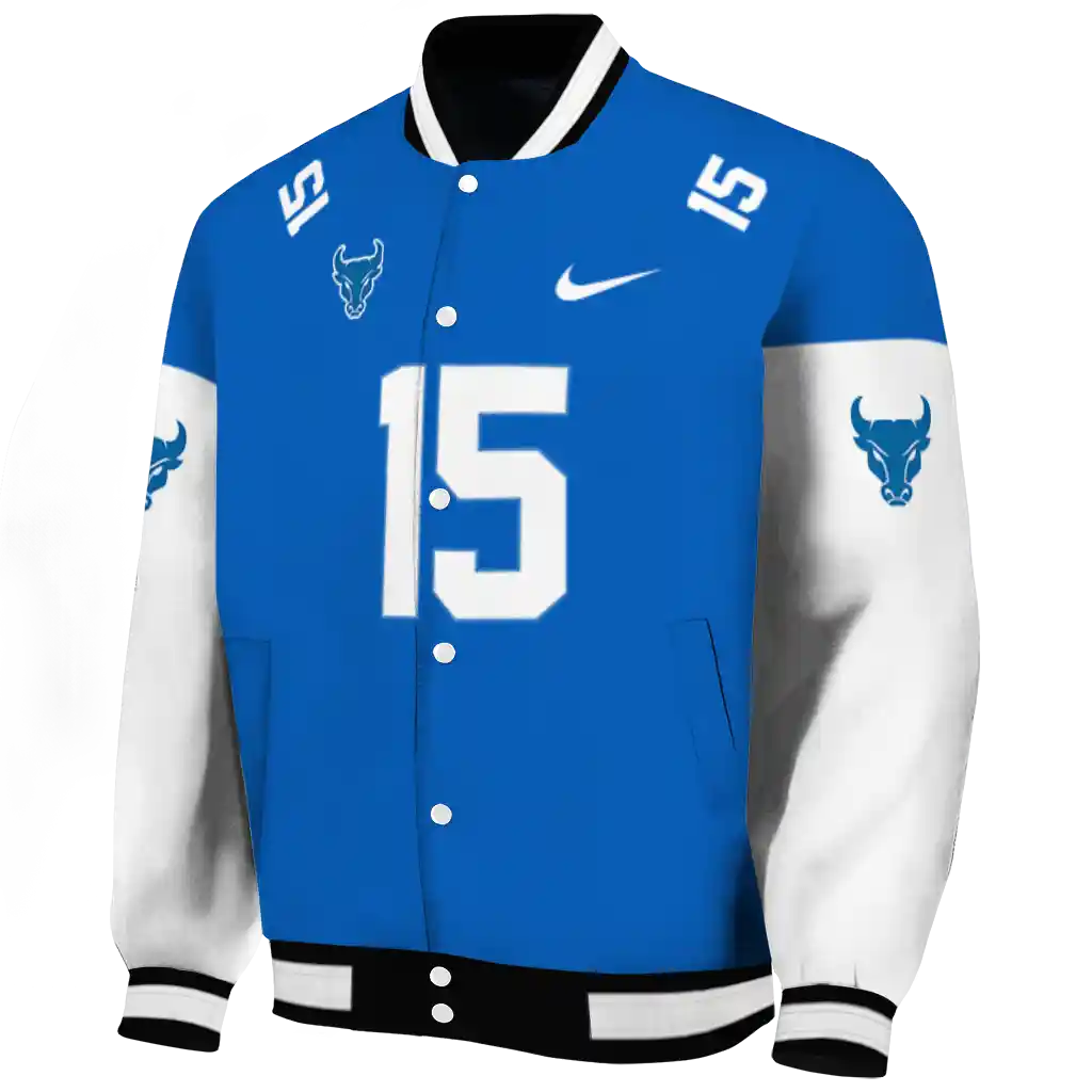personalized buffalo bulls team patch royal blue varsity jacket best selling personalized buffalo bulls team patch royal blue varsity jacket best selling