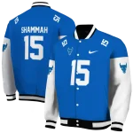 personalized buffalo bulls team patch royal blue varsity jacket best selling
