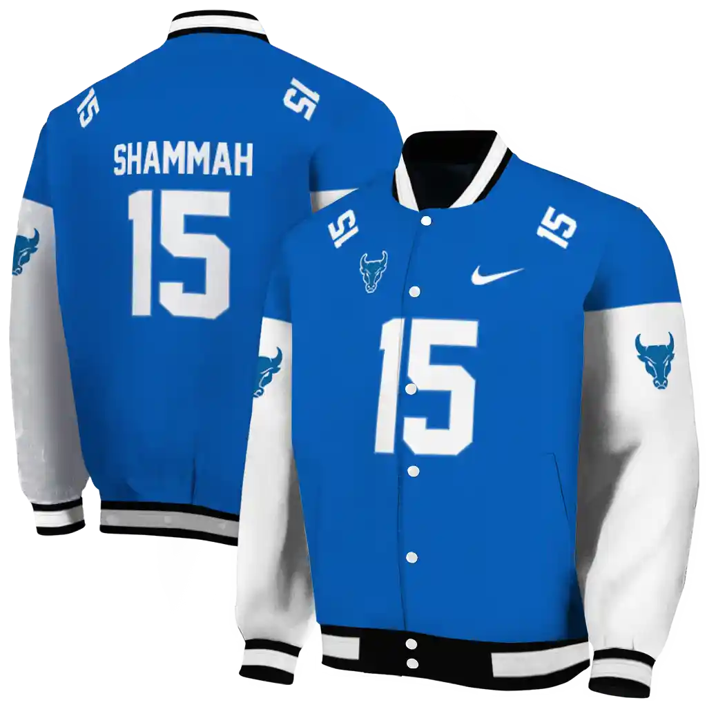 personalized buffalo bulls team patch royal blue varsity jacket fashion forward personalized buffalo bulls team patch royal blue varsity jacket fashion forward