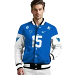 personalized buffalo bulls team patch royal blue varsity jacket best selling