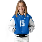 personalized buffalo bulls team patch royal blue varsity jacket best selling