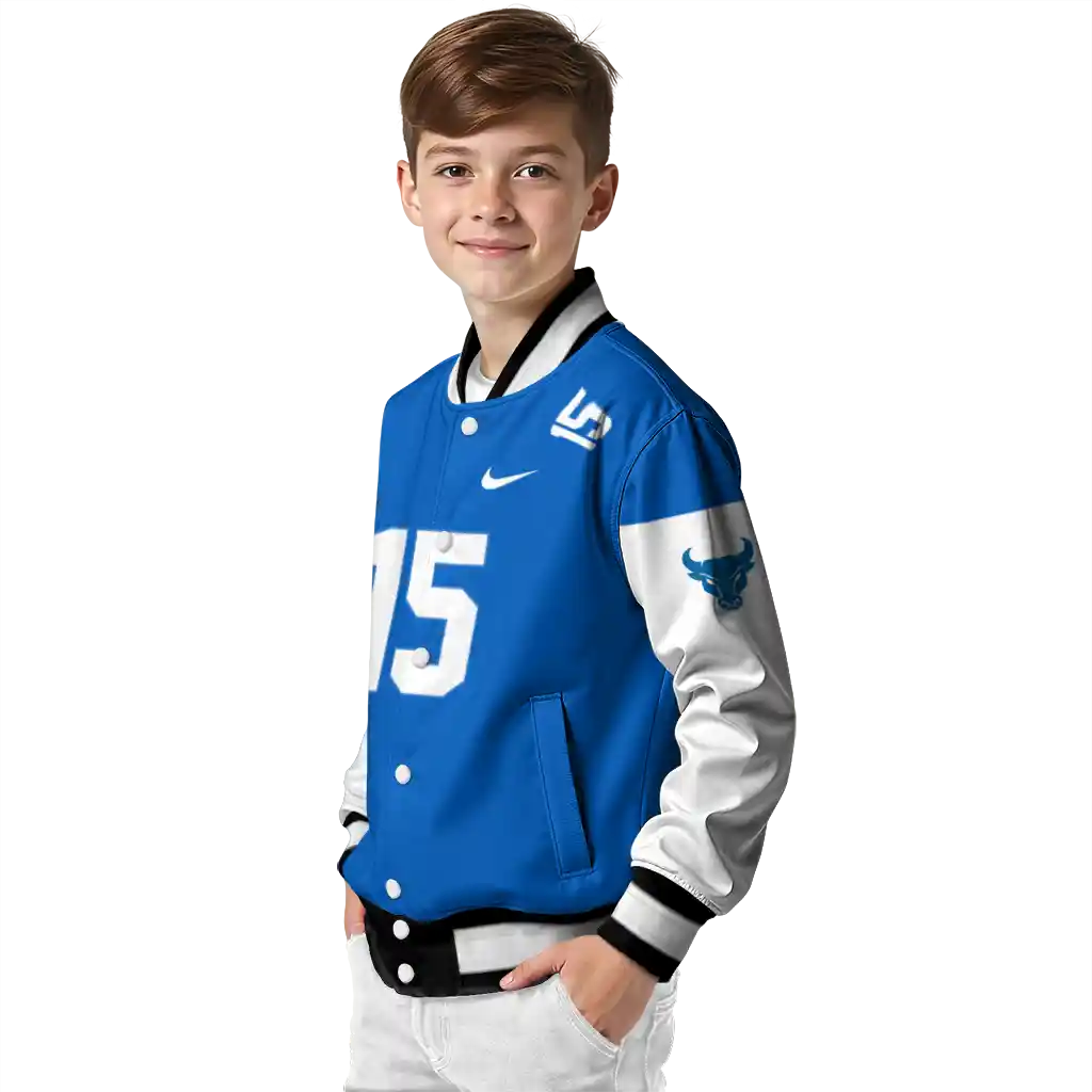 personalized buffalo bulls team patch royal blue varsity jacket trendy personalized buffalo bulls team patch royal blue varsity jacket trendy