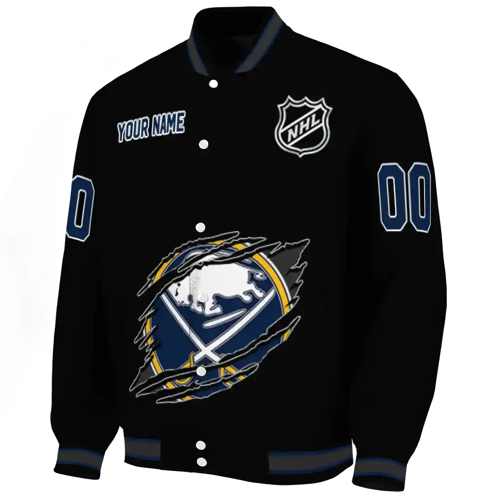 personalized buffalo sabres claw cut black varsity jacket best selling personalized buffalo sabres claw cut black varsity jacket best selling