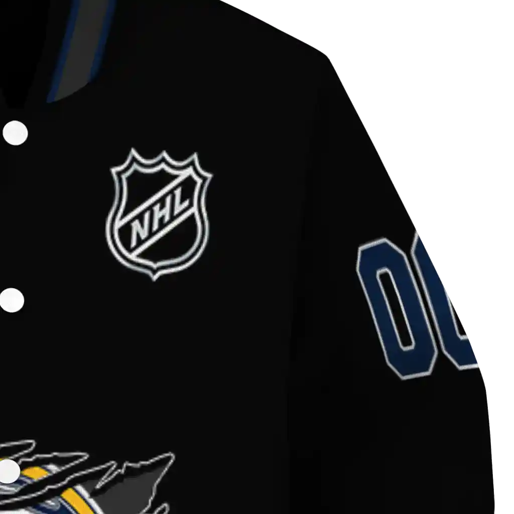 personalized buffalo sabres claw cut black varsity jacket premium grade personalized buffalo sabres claw cut black varsity jacket premium grade