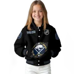 personalized buffalo sabres claw cut black varsity jacket best selling