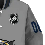 personalized buffalo sabres claw streak grey varsity jacket best selling