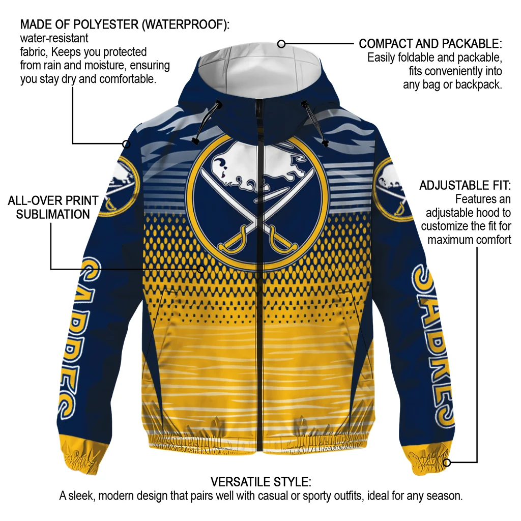 personalized buffalo sabres pattern layers navy blue windbreaker jacket new arrival personalized buffalo sabres pattern layers navy blue windbreaker jacket new arrival