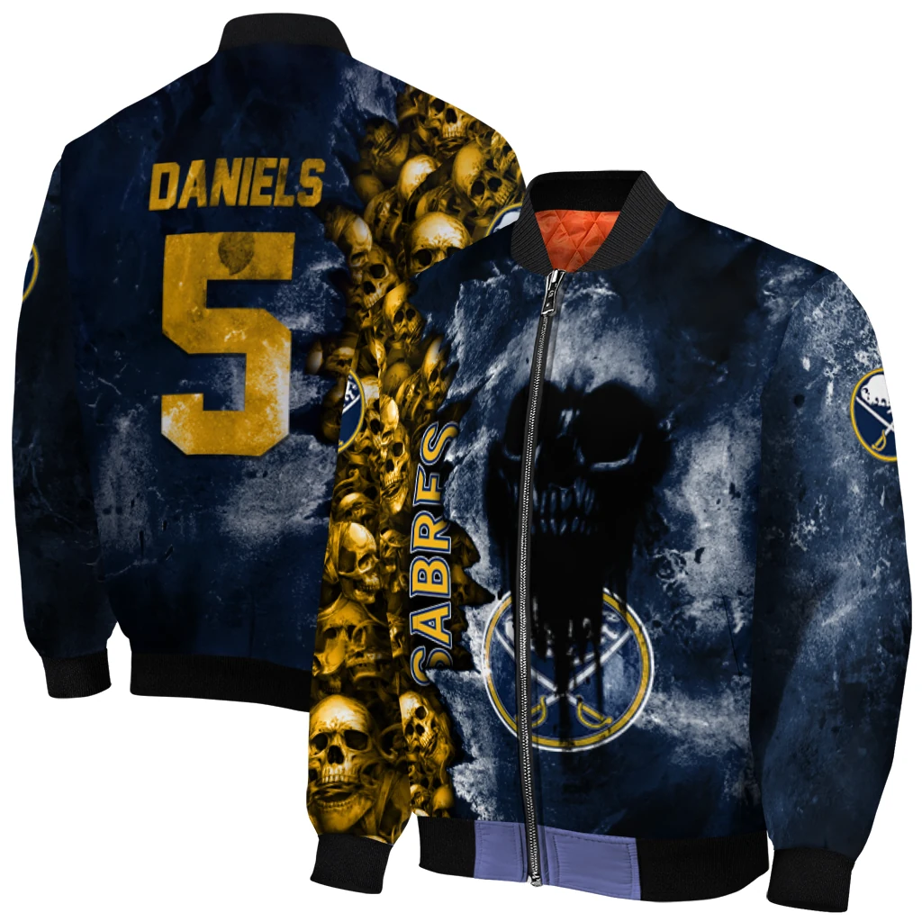 personalized buffalo sabres skull cluster navy blue bomber jacket best selling personalized buffalo sabres skull cluster navy blue bomber jacket best selling